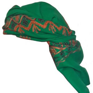 Green Aari Embroidered Ommani Musar / Rumal / Ghutra / Shemagh